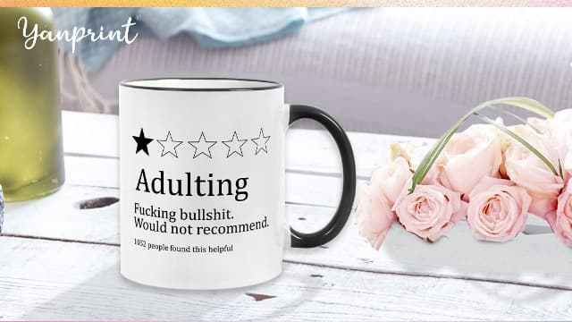 Funny Gifts for Age Ceremony, Hilarious Being an Adult Would Not Recommend Coffee Mug,Birthday Christmas Gifts for 18 Years Old Grown-Up Tea Cup 11 OZ B0DNJHSK26