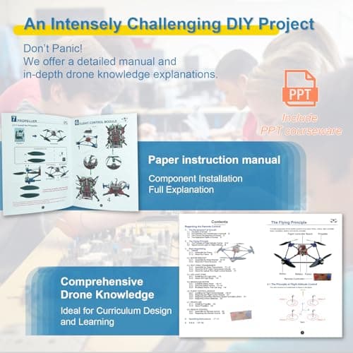 DIY Drone Kit with Brushless Motor & Dual Camera - STEM Building Project with Optical Flow Hovering, 360° Flips, One-Click Controls for Beginners to Learn Drone Engineering