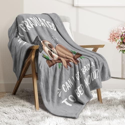 College Graduation Gifts, 2026 Grad Gifts for Master Degree, High School, PHD, Sloth Blanket,Graduation Decorations(50 * 60) Funny Graduation Gifts for Women, Her & Him, Practical Throw B0FQ5LJZVP