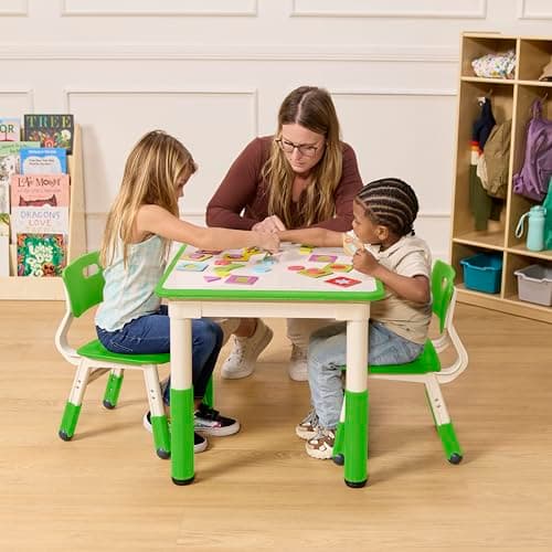 ECR4Kids Classroom Adjustable Chair, Flexible Seating, Grassy Green, 2-Pack