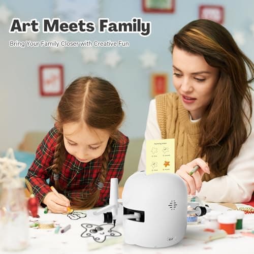 RIVGOT Drawing Robot for Kids with 150 Cards, Voice Interactive Educational Drawing Machine, Montessori Painting Learning Toys for 3 4 5 6 7 8 Year Old Boys Girls Birthday Party B0DPC68W8D