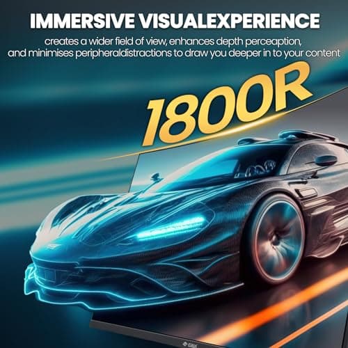 CRUA 32Inch Curved Gaming Monitor, FHD(1920 * 1080P) VA Screen 165Hz/200Hz, 1800R VA Screen, 120% sRGB, Computer Monitor that Support AMD Freesync, HDMI, DP, Wall Mountable Installs-Black
