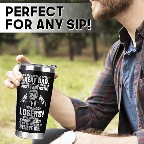 Christmas Gifts for Dad, Men - Gifts for Dad from Daughter, Son - Dads Birthday Gift Ideas, Happy Birthday gifts for Dads, Fathers - Best Dad Ever Gift, Present for dads, Fathers - 20 Oz dad Tumbler