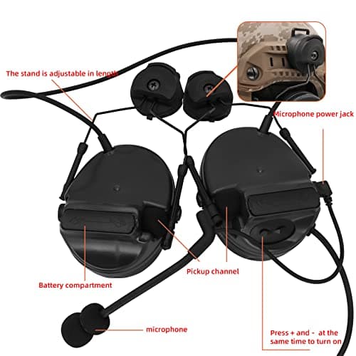 HEARFALCOM Comta III Tactical Headset Helmet ARC Rail Adapter Bracket Version Noise Cancelling Pickup Shooting Headset