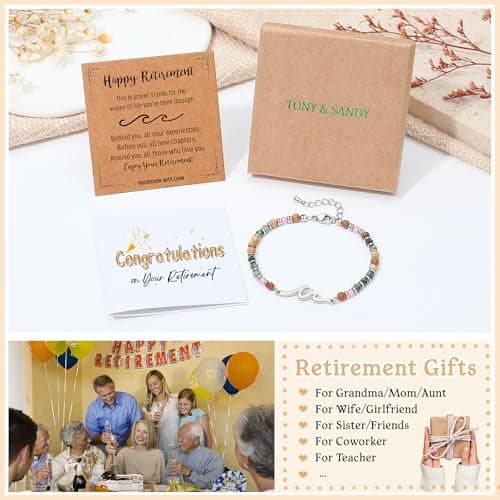 TONY & SANDY Friend Gifts for Women, Unique Birthday Gifts for Women, Sister Gift from Sister, Wave Bracelet, Christmas Stocking Stuffers for Woman Female, Bestie Friendship Bracelets B0FMNH4N6P