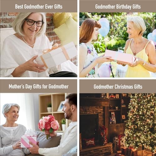 Best Godmother Ever Mug 12 Ounces Ceramic Coffee Cup Floral Beige with Keychain, Gift for Godmother Birthday, Mother’s Day, Christmas from Godchild