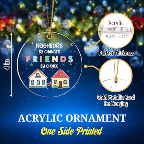 Neighbor Ornament 2025, Christmas Ornaments 2025, Neighbor Gifts Merry Christmas from Our House to Yours, Funny Glass Xmas Tree Decorations, Neighborhood Gift Ideas for Neighbors, Best Friends, Women