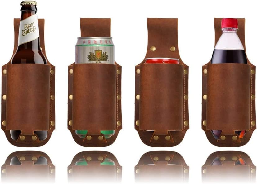 Beer Holder,Leather Beer Holster Bottle Holders,Beer Belt Holder Beer Gifts for Men,BBQ/Grilling Gifts for Men Father Day Christmas Gifts,Cool Beer Accessories as Cowboys Gift Holster,Gadgets for Men