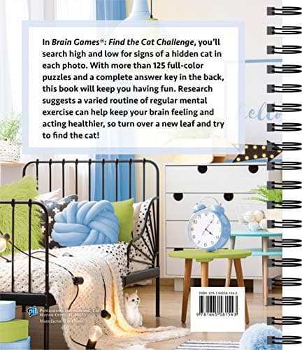 Brain Games - Find the Cat Challenge: Search for a Hidden Cat in More Than 125 Pictures! (Volume 2) (Brain Games - Picture Puzzles) 1645581543