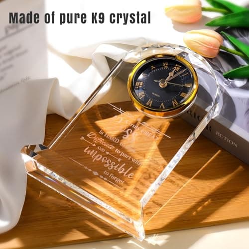 Ornalrist Boss Gifts for Men Women Crystal Clock, Gifts for Retirement Female Boss - Boss Appreciation Gift for Men, Boss's Day Gift Idea - Boss, Mentor, Leader Desk Office Home Decor