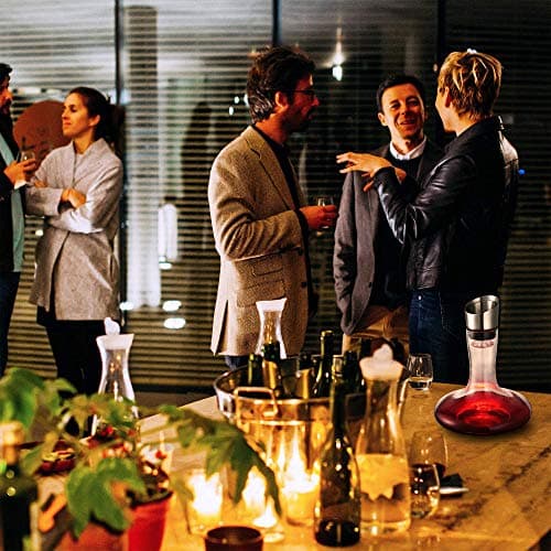 Wine Decanter Built-in Aerator Pourer, Wine Carafe, Red Wine Decanter,100% Lead-free Crystal Glass, Wine Hand-held Aerator, Wine Gift, Wine Accessories (Clear,Crystal)