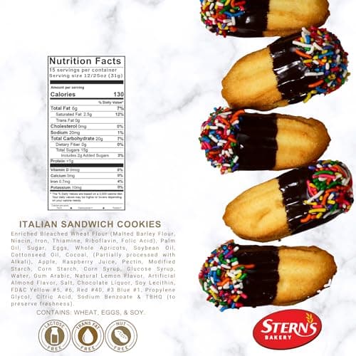 Italian Cookies Gift Basket | Chocolate Covered Cookies | 15 Cookies Individually Wrapped | Fresh Bakery Cookies | Birthday Food Gifts | Gourmet Cookies Gift | Kosher & Nut Free | Stern’s Bakery