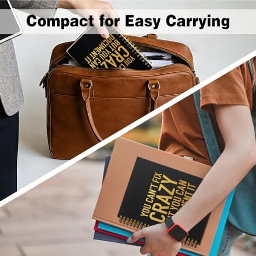 You Can't Fix Crazy But You Can Document It Black Golden Horizontal Lined Spiral Notebook, Funny Spiral Notebook Gifts for Coworker Friend Office Worker Boss Leader, Humor Office Journal B0GJ67JFPN