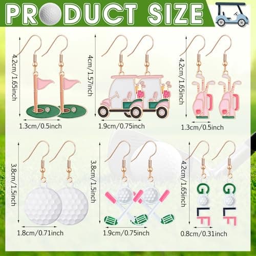 Nosiny 6 Pairs Sports Earrings for Women Game Earrings Jewelry Football Volleyball Softball Soccer Tennis Golf Tooth Nurse