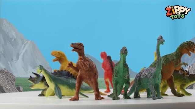 Zippytots Dinosaur Toys for Kids 3-5, 10 PCS Realistic Plastic Dinosaur Figure Toy Set Including T-Rex, Stegosaurus, Spinosaurus, Ideal Gift for Toddle