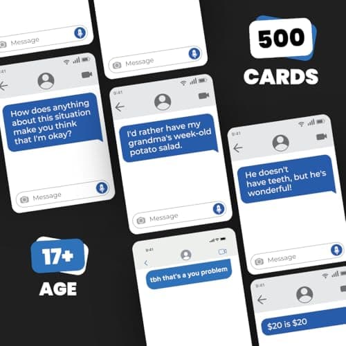 Viral Studios Left on Read - Hilarious Text Message Party Game for Adults | 500 Cards, Fast-Paced Group Fun for Game Nights, Parties, and College Hangouts | Card Set for Friends and Social Gatherings