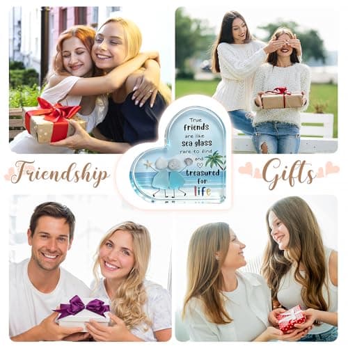 Friends Gifts Quote Heart Keepsake, Friendship Gift for Your Bestie, Soul Sister & Female Companion | Uplifting Emotional Support Present for Women, Birthday Gift Idea & Treasured Appreciation Token B0GJD78ZF9