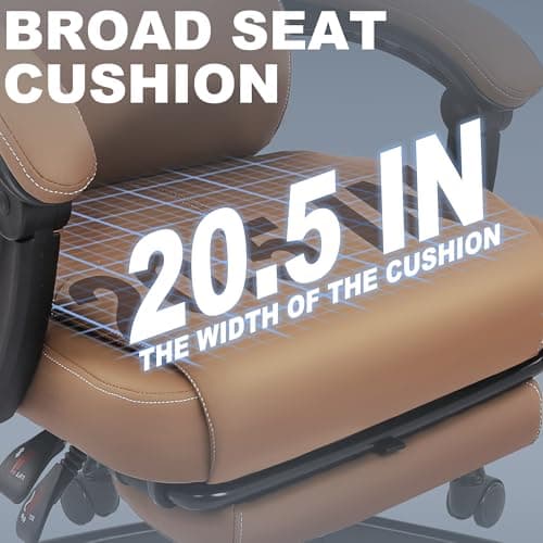 Misolant Big and Tall Office Chair with Footrest, High Back Desk Chair with Linkage Armrest, 90-155° Recline Executive Computer Chairs with Adjustable Height for Home