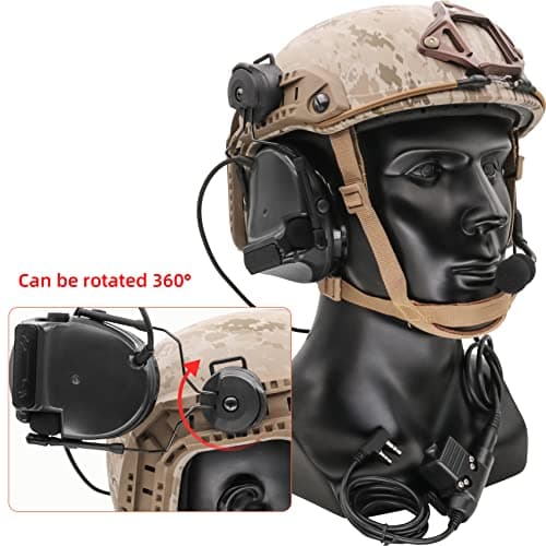 HEARFALCOM Comta III Tactical Headset Helmet ARC Rail Adapter Bracket Version Noise Cancelling Pickup Shooting Headset