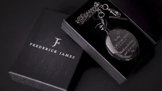 FJ FREDERICK JAMES Wedding Pocket Watches for Groomsman, Best Man, Groom, Father of the Bride & Groom I Silver Engraved I Complete Their Wedding Attire B07F63XPXK