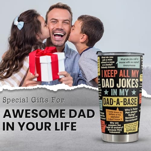 Funny Gift For Dad - Stainless Steel Tumbler 20oz - Dad Joke Gifts - Father Gift From Daughter, Son, Wife for Birthday, Fathers Day - Christmas Gifts For Men, Uncle, Brother
