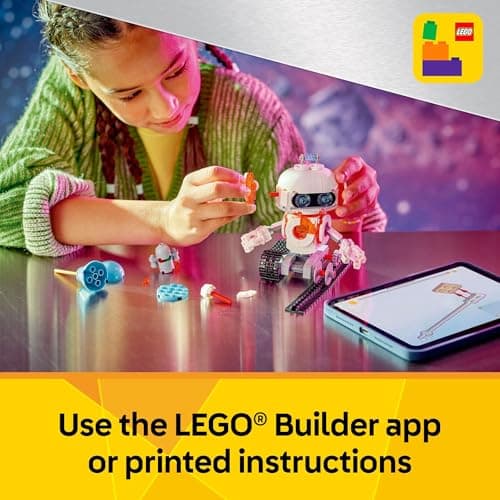 LEGO Creator 3 in 1 Space Robot Toy - Building Toy Kit for Kids with 3 Options, Robot, Spaceship, or Dog - 8 Year Old Boy & Girl Birthday Gifts - 31164