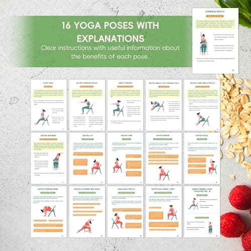 Chair Yoga for Seniors Over 60 Book & Chart – 30-Day Challenge, Gentle Seated Yoga Guide, Chair Yoga for Weight Loss & Flexibility, Senior Chair Exercises for Women & Men, 8.5x11" Book on Chair Yoga B0FPMT82TX