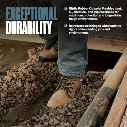 EVER BOOTS EVERBOOTS ULTRA DRY Men's Waterproof Hiking Work Boots, Lightweight Ultility Leather Shoes, Water Proof Tactical Military Outdoor Ankle Mens Boot for Construction, Roofing, Hunting, Winter Trails