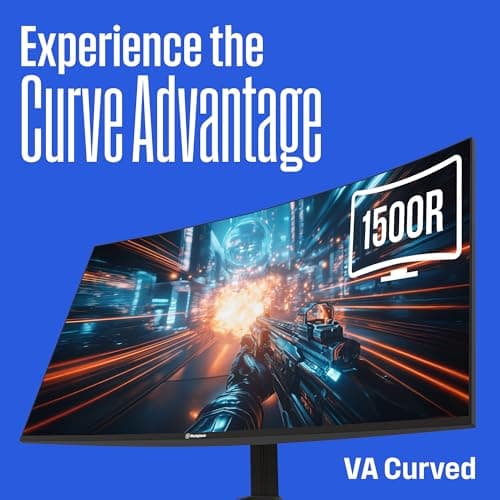 Westinghouse 32 Inch Curved Gaming Monitor, 165Hz, 1ms, FHD 1080P, 3000:1 Contrast Ratio, 118% SRGB, 1500R, AMD FreeSync, Eyecare, for PC Games with Built-in Speakers, DisplayPort, HDMIx2