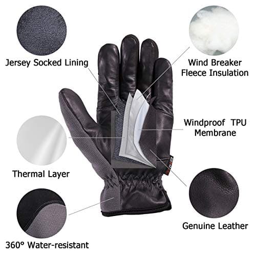 SKYDEER Super Soft and Warm Winter Gloves with Deersplit Leather Suede and 3M Thinsulate Insulation for Cold Weather SD5176T
