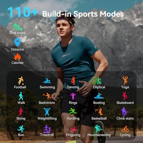 Smart Watch for Men GPS, 2.06"HD Colorful AMOLED, 2026 Multisport Fitness Tracker with Bluetooth Call/Compass/Barometer/Altitude 5ATM Water-Resistance Heart Rate/Sleep Monitor, Outdoor for Android iOS