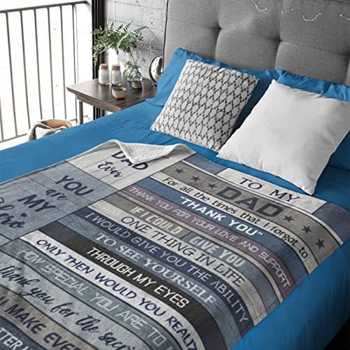 Yamco Dad Birthday Gifts Blanket - Dad Gifts from Daughter Christmas 60"x50" Blankets - Father Birthday Gifts for Dads Who Wants Nothing - Fathers Day Presents from Son - Best Daddy Ever Gift Ideas