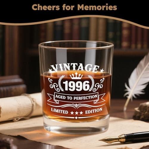 30th Birthday Gifts for Men, 30th Men’s Birthday Gifts for Men Who Have Everything Vintage 1996 Whiskey Glass Baseball Cap 30 Year Old Funny Personalized Birthday Gifts for Him Husband Boyfriend Dad B0FVFCPSLS