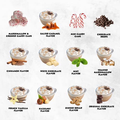 Hot Chocolate Gift Sets - 12 Days, Hot Chocolate Gift |Small Gifts |Hot Chocolate Mix |Gourmet Hot Chocolate Set |Hot Chocolate Gift Sets |Gifts For Women, Kids, Men