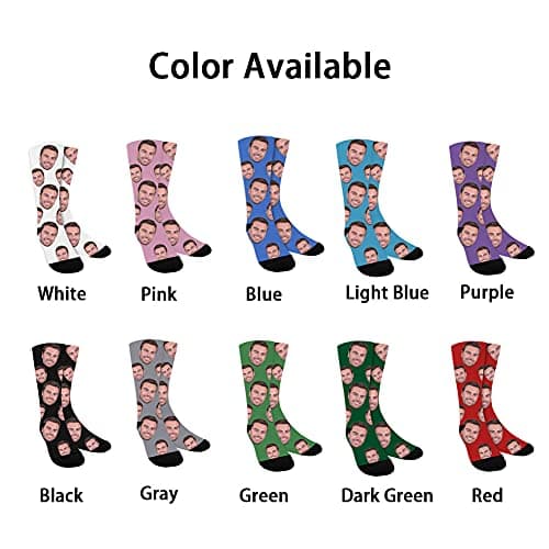 TinyName Custom Socks with Faces Personalized Face Sock with Text Customized Funny Socks for Men and Women