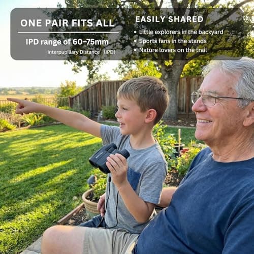Hontry Binoculars for Adults and Kids, 10x25 Compact Binoculars for Bird Watching, Theater and Concerts, Hunting and Sport Games
