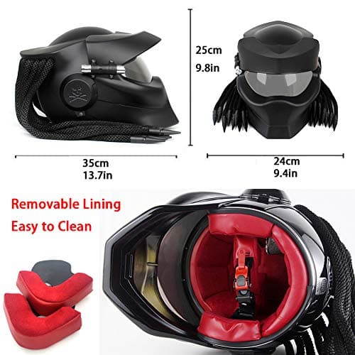 Robot Motorcycle Helmet,Revealable Lens Motorcycle Full Face Helmet,DOT Safety Standards,Adult Unisex, Suitable for All Seasons
