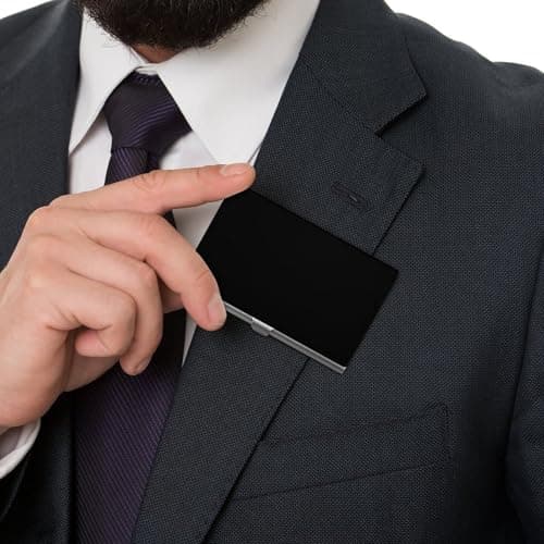 Meaudiwes Fashion Wallet Credit Card Holder Protector Business Card Case For Men Women Black