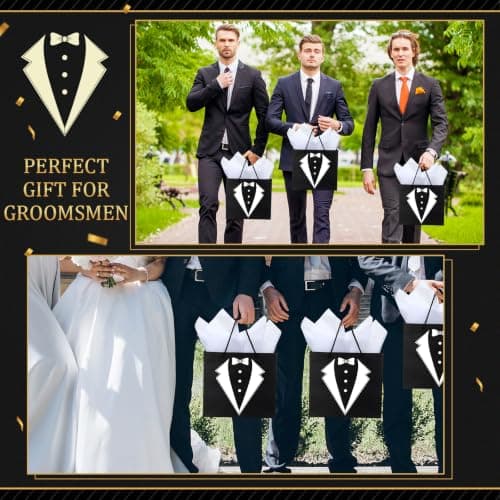 Complete Gift Set for Wedding with Flasks Shot Glasses Funnels Toiletry Bags Sunglasses Bottle Openers Gift Bags and Cards Rigibright 60 Pcs Groomsmen Gifts Set of 6 for Wedding Best Man Gift B0F6N4938G