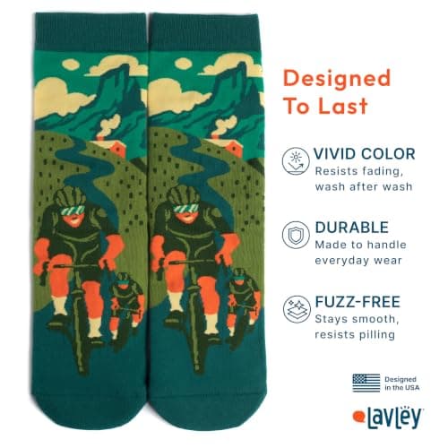 Premium Cotton Blend, Super Soft, Durable, Cycling Gift for Men and Women, Funny Novelty Socks, Bicycle Lovers Lavley Bike Socks Funny Gifts for Cyclists and Bicycle Lovers Men and Women B0C5PLB5V7