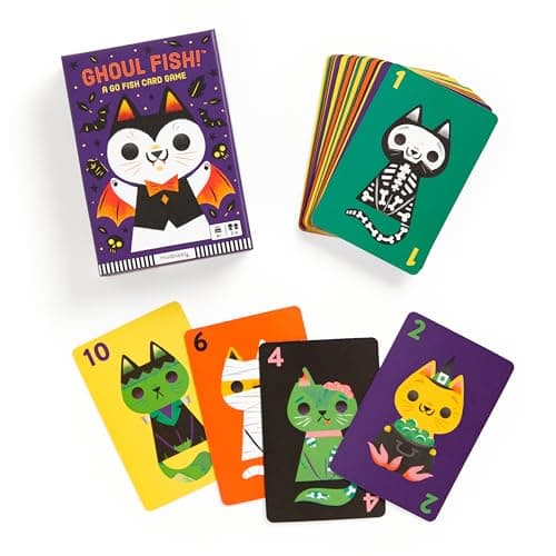 Mudpuppy Ghoul Fish! – Ghoul Version of Classic Kids Go Fish Card Game with Cute Illustrations of Ghoulish Cats for Children Ages 4 and Up, 2-4 Players