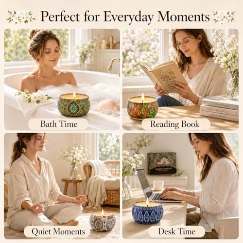 12 Scents, Up to 300-Hour Total Burn, Gift Box Included, Home Fragrance, Birthday, Hostess & Housewarming Gifts Scented Candles Gift Set, 12 Pack Travel Tin Candle Set, Gifts for Women B08T1XYNG9