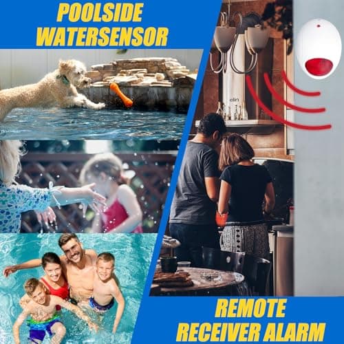 Pool Alarm with Remote Receiver, Pool Underwater Drown Monitor System, Battery Powered Poolside Alarms for Inground&Above Ground Pools, Kids Child Pets Swimming Pool Safety Guard fits up to 16x32sq.ft
