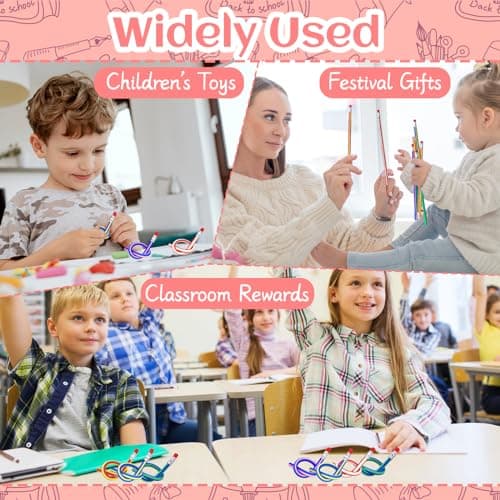 OJYUDD Flexible Bendy Pencil,35 PCS Flexible Soft Pencil Colorful Stripe Soft Pencils with Eraser as Gift for Students or Children B07GVDPM1D