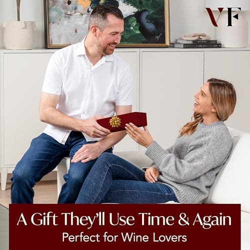 Electric Wine Opener Battery Operated with Stand and Built-in Foil Cutter - Automatic Wine Opener - Electric Corkscrew for Easy Cork Removal - Best Gift for Wine Lover (White & Rose Gold)