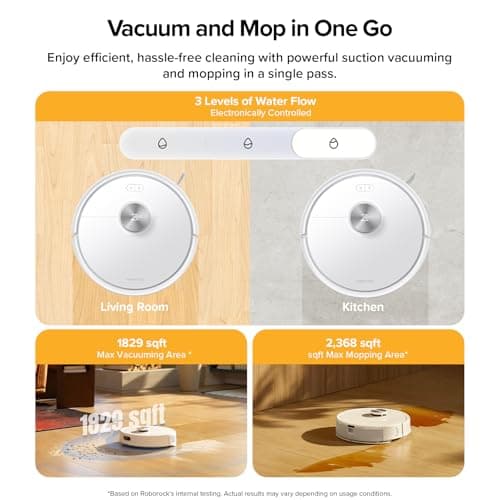 roborock Q7 M5+ Robot Vacuum and Mop, Upgraded from Q5 Max+, Up to 7-9 Weeks Self-Empty, 10000Pa Suction, Dual Anti-Tangle System for Pet Hair & Carpet, PreciSense LiDAR Navigation, App Control, White