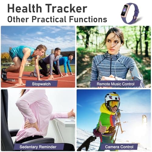 Fitness Tracker with Step Counter/Calories/Stopwatch, Activity Tracker, Health Tracker with Heart Rate Monitor, Sleep Tracker,1.10''AMOLED Touch Color Screen, Pedometer Watch for Women Men