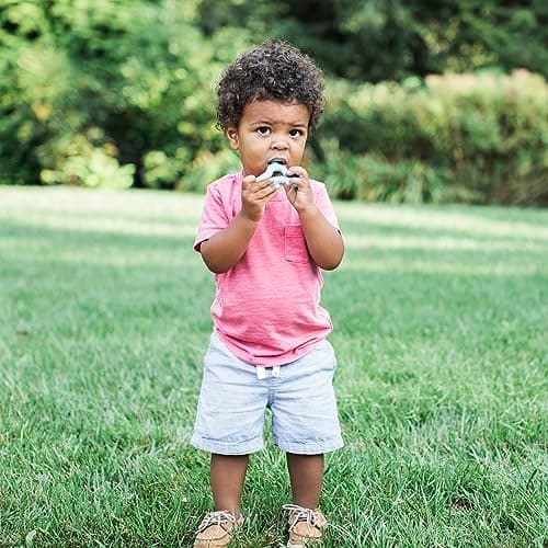Green Sprouts Silicone Molar Teether, 12mo+, Platinum-Cured Silicone, Sterilizer Safe, Tested for Hormones - Light Blueberry