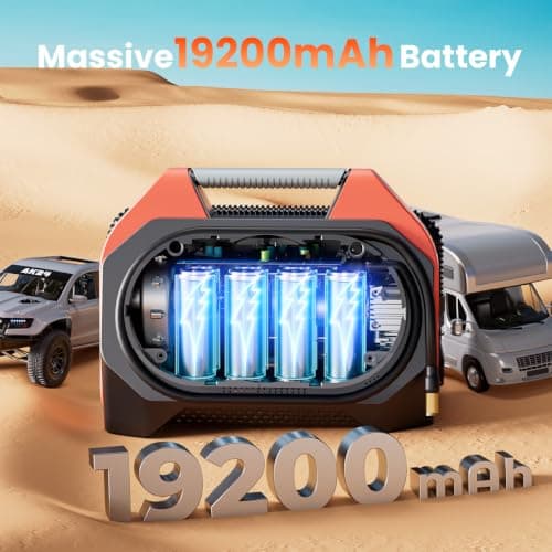 with 19200mAh for Heavy duty Vehicle, Car & Inflatables, 100% Duty Cycle & Dual Cylinder, Bike Pump with LED Backlight,Orange ETENWOLF VORTEX S6 Tire Inflator Portable Air Compressor, Cordless Air Pump B0CGLTPKBZ