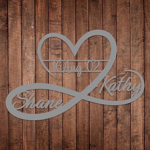Personalized Valentines Metal Wall Sign, Custom Infinity Heart Love Couple Name Sign, Valentine's Wedding Gifts for Couples, Metal Engagement Sign, Home Decoration, Gift for Anniversary